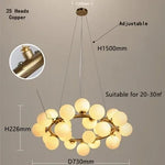 Glass Ball LED Chandelier Pendant for Living Dining Room