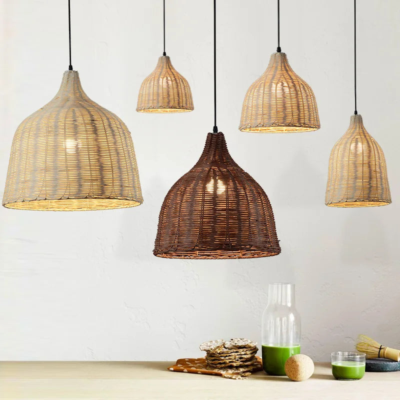 Rattan Wicker Pendant Light Chandelier Ceiling Lamp