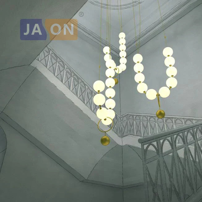 Brass Artistic Necklace Chandelier Lighting for Living Room