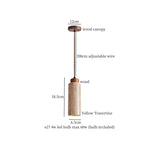 Yellow Travertine LED Pendant Lamps - Wabi Sabi Home Decor & Lighting