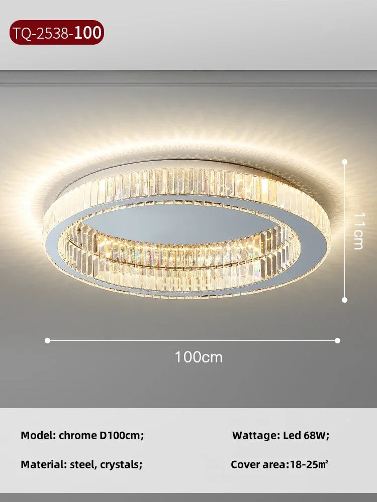 Modern K9 Crystals Dimmable LED Ceiling Light - Art Decor Luminarias