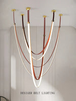 Designer Leather Chandelier Belt Pendant Light for Modern Spaces
