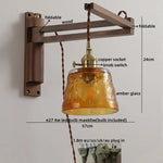 Ceramic Copper LED Wall Lights Pull Chain Switch Nordic Bedside Lamp
