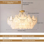 French Chandelier Garden Light with K9 Crystal | Elegant Pearl Shell Design