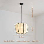 Afralia™ Nordic Style Creamy E27 Pendant Light Fabric Chandelier_Lamp Dining Room Suspended LED Bar Droplight