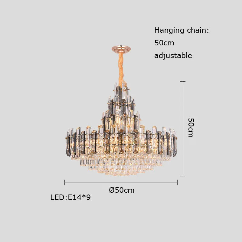 Dimmable Crystal Chandelier Lighting for Living Room