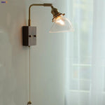 Walnut Wood LED Wall Sconce Glass Rotatable Stair Light Fixtures