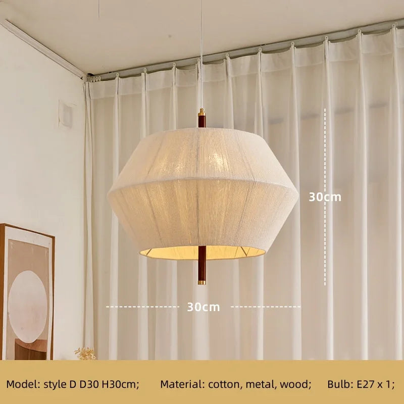Wabi Sabi Cotton Thread Pendant Chandelier LED Ceiling Light
