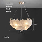 Maple Glass Chandelier Pendant Light Fixture for Living Room Bedroom