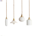 Afralia™ White Ceramic LED Pendant Light Fixture Modern Nordic Hanging Lamp