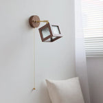 LED Walnut Wood Wall Sconce Clear Glass Bathroom Mirror Light