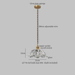 Clear Glass LED Hanging Lamp French Style Pendant Light for Home Decor