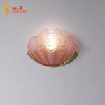 Brass Glass Shell LED Wall Lamp for Luxurious Design Aesthetic