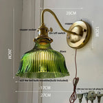 Clear Glass Wall Sconce LED Lights Modern Nordic Copper Bedside Lamp