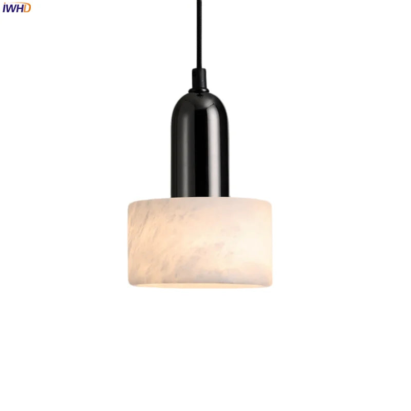 Iron Marble LED Pendant Light Fixture Modern Hanging Lamp Interior Decor