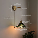 Nordic LED Glass Copper Wall Sconce Modern Living Room Bedroom Light