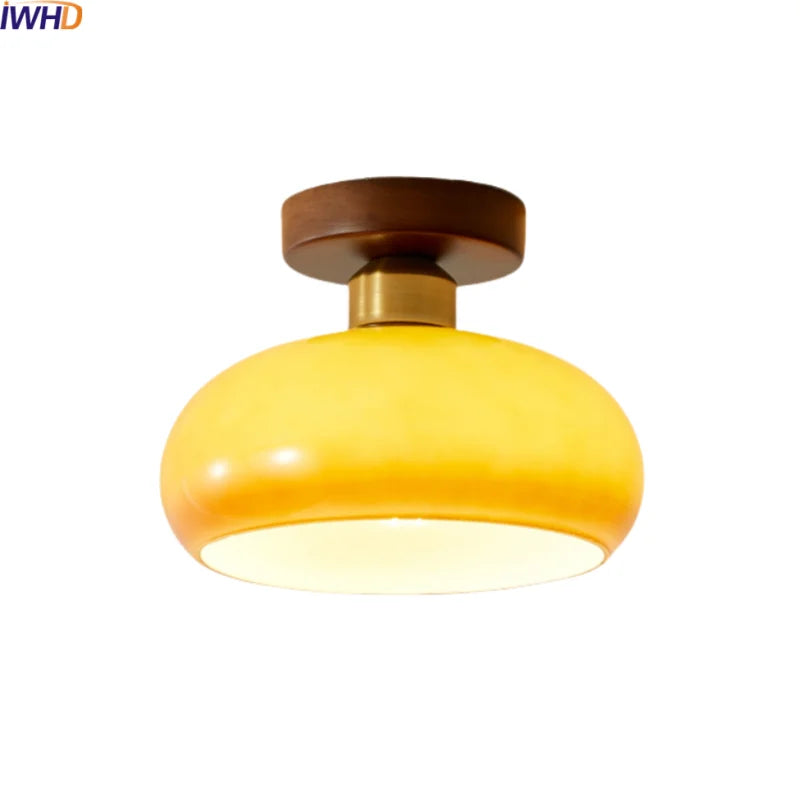 Copper Glass LED Ceiling Light - Modern Indoor Lighting for Home Decor