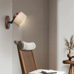 Afralia™ Yellow Travertine Iron Rotate LED Wall Light - Modern Nordic Bedroom Sconce