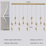 Spiral Gold LED Chandelier Acrylic Pendant Lights for Modern Bedside Stairs