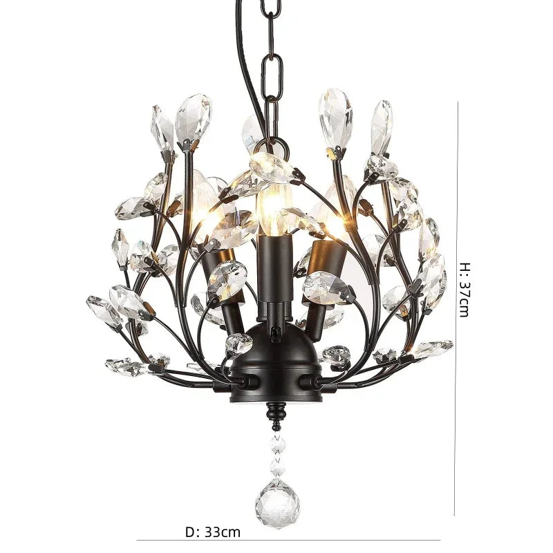 Afralia™ Crystal Chain Pendant Chandelier LED Lights for Indoor Decor