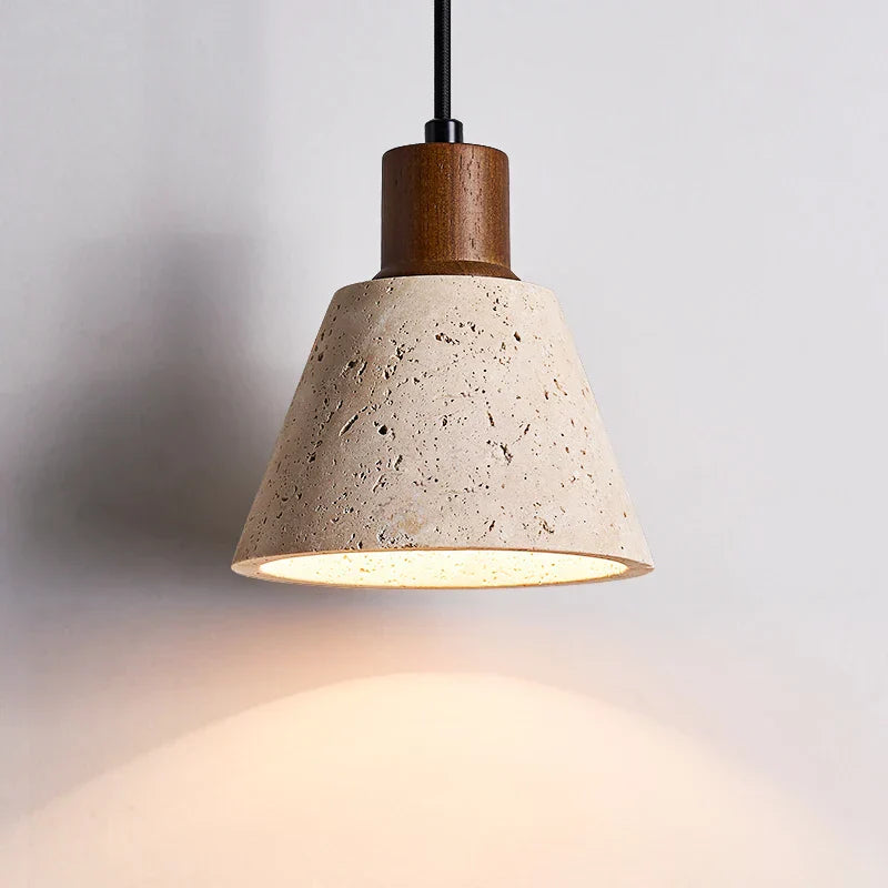 Afralia™ Yellow Travertine LED Pendant Lamp for Modern Living Room Decor