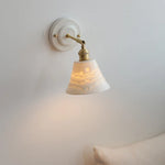 Afralia™ Copper Ceramic LED Wall Lamp with Pull Chain Switch for Stair Living Room