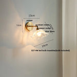White Glass Copper LED Wall Sconce with Pull Chain Switch
