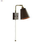 Loft Wood LED Wall Light Fixture Rotatable Bedside Lamp Vintage Walnut