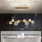 Modern Dimmable Metal Pendant Lights with Glass Globe for Dining Room & Bar
