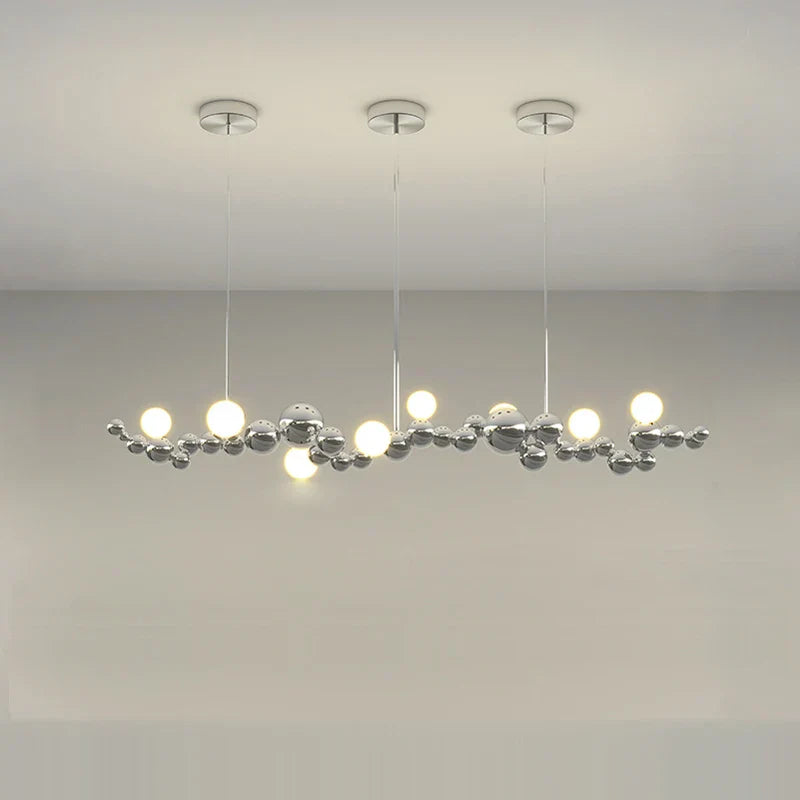 Silver Gold Molecule Stainless Steel LED Chandelier - 2022 Trend