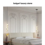 Afralia™ LED Pendant Light Fixture Modern Luxury Stone Hanging Lamp