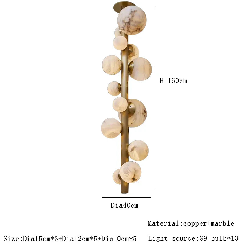 Moonshade Luxury Marble Ball Chandelier