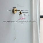 Afralia™ Flower Glass LED Wall Light - Vintage Rotate Copper Bedside Lamp