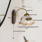 Glass Copper LED Wall Lights - Nordic Modern Bedroom Bathroom Living Room Lamp