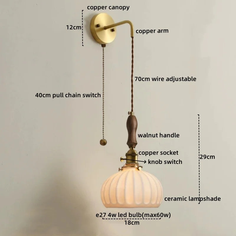 Copper Ceramic LED Wall Lamps - Nordic Modern Design