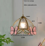 Butterfly Tiffany Glass Pendant Lamp Modern Nordic LED Hanging Light