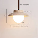 Afralia™ Stone Glass LED Hanging Lamp for Living & Dining Room, Yellow Travertine Nordic Pendant Lighting