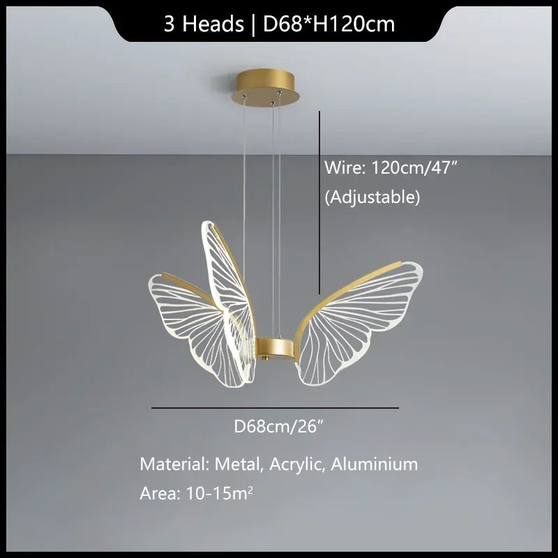 Butterfly Modern Pendant Chandelier for Living Room and Dining Area