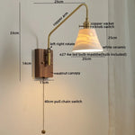 Copper Ceramic LED Wall Lamps Modern Style for Bedroom Living Room Bar