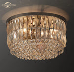Crystal Flushmount Ceiling Light: Modern Round Bedroom Dining Room Indoor Lamp