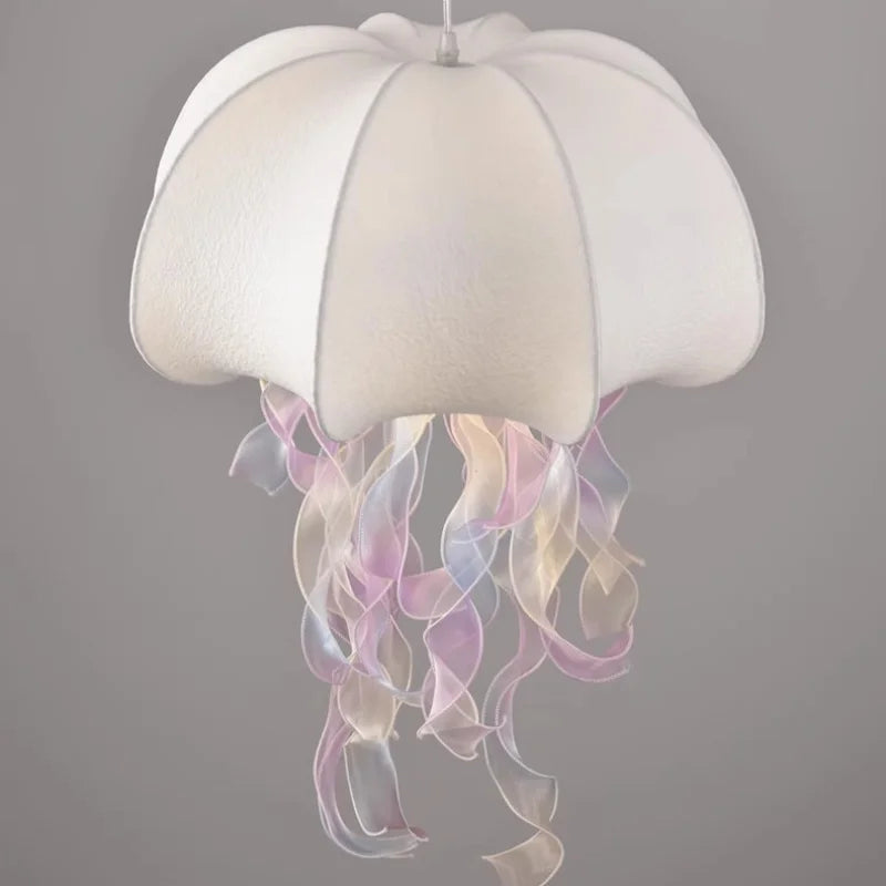 Jellyfish Silk Chandelier: Romantic Pendant Light for Living Room Bedroom Dining Room
