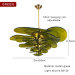 Amber Glass Ceiling Chandelier for Elegant Living Room Decor.