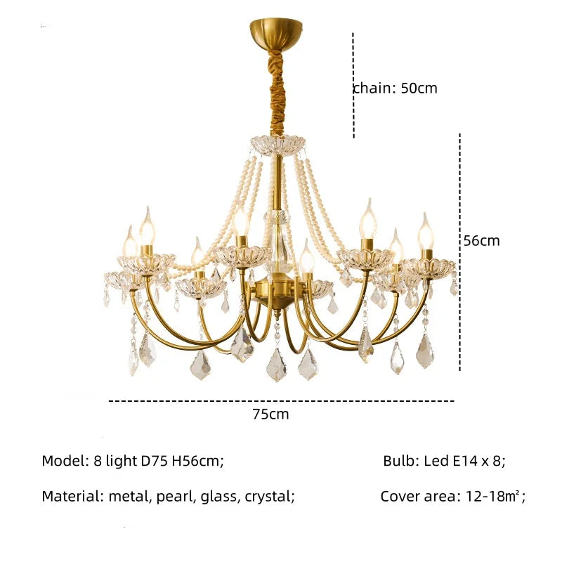 Crystal LED Chandelier Living Room Luxury Lighting E14 Pendant Lamparas