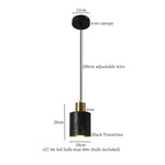 Black Travertine LED Pendant Lamps: Nordic Modern Home Decoration Interior Hanging Light