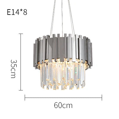 Chrome Silver Gold Black Suspension Luminaire Pendant Lamp for Foyer