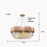 Art Deco Golden Crystal Chandelier LED Hanging Lamp