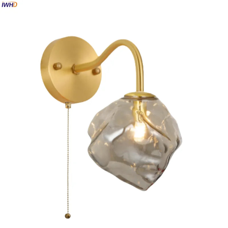 Grey Glass LED Wall Lamp for Home Decor and Lighting