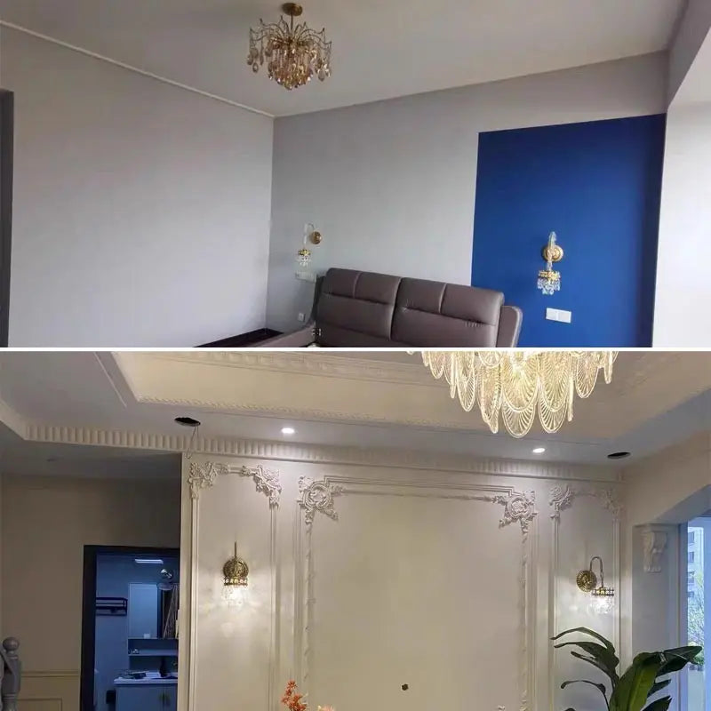 Copper Crystal Chandelier: Modern Nordic LED Lighting for Home Decor