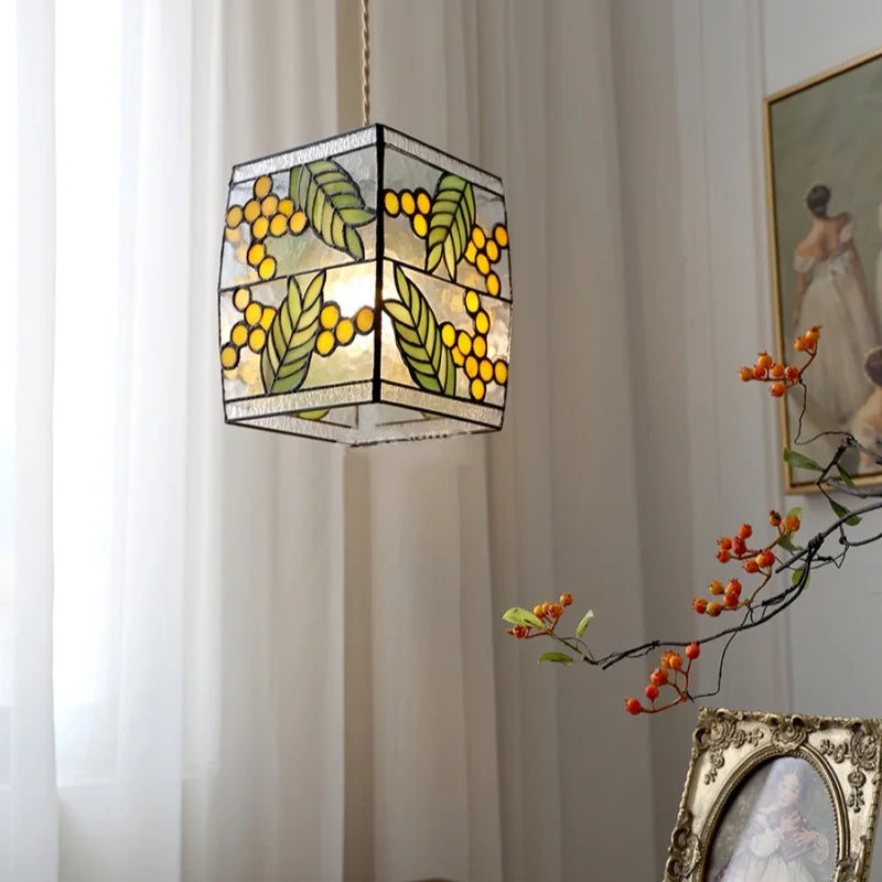 Vintage Loft Glass Pendant Light with Adjustable Hanging Lamp