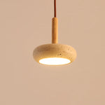 Travertine Stone Art Pendant Chandelier LED Light for Bedroom Bedside